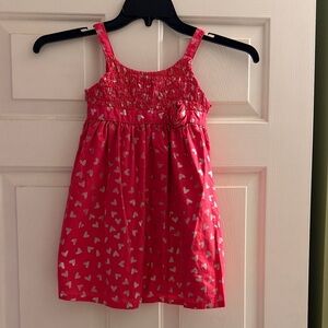 Penelope Mack Hot Pink Heart Print Sundress with Rosette